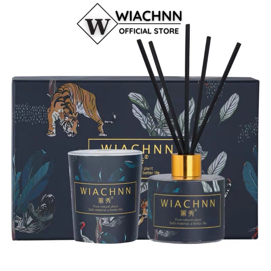 Set Quà Tặng WIACHNN Nến Và Tinh Dầu Thơm Phòng Kèm Túi Xách Sang Trọng SQT