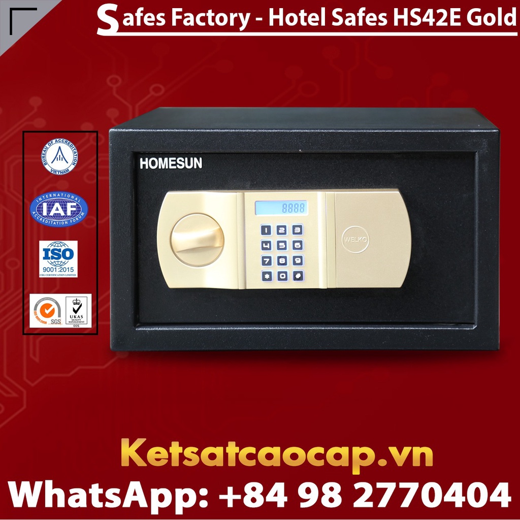 Két Sắt Khách Sạn Hotel Safes HOMESUN HS42 E Gold