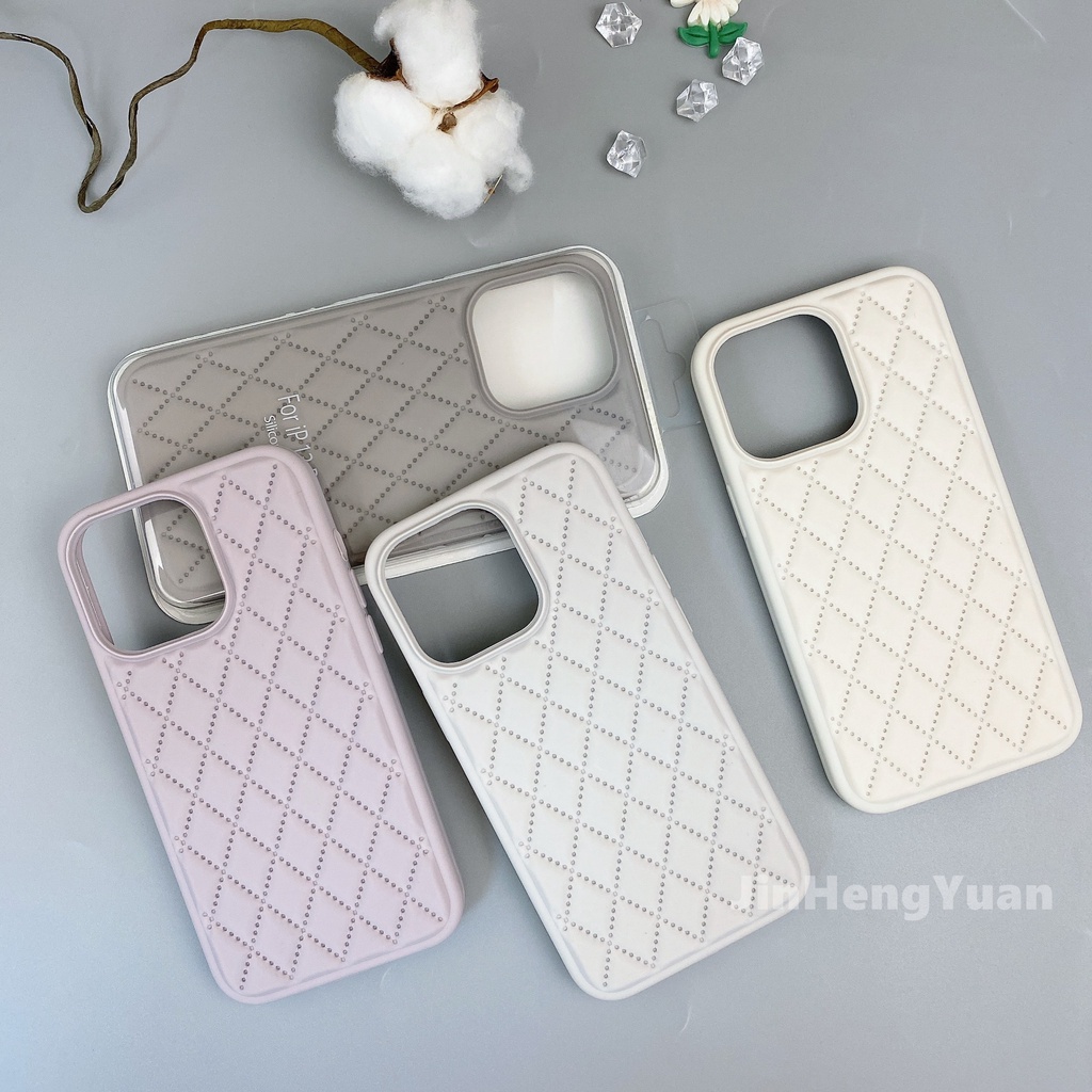 Ốp Điện Thoại Silicon Họa Tiết Vân Kim Cương Chống Sốc Cho IPhone 13 12 11 Pro X XS MAX XR