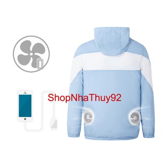 Áo điều hòa, Áo quạt gió thời trang cho Nam (1 áo + 2 quạt). Tặng găng tay chống nắng