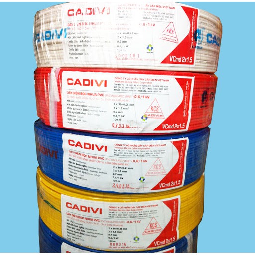 [Hàng chính hãng] ⚡️ Dây điện đôi mềm Cadivi 2x0,5mm ,2x0,75mm, 2x1mm,2X1.5mm,2x2.5mm⚡️