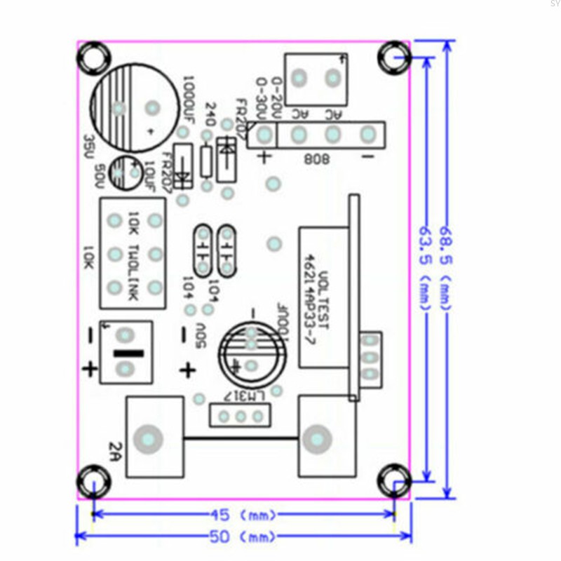Mô Đun Điều Chỉnh Điện Áp Lm317 Dc 1.25~28v
