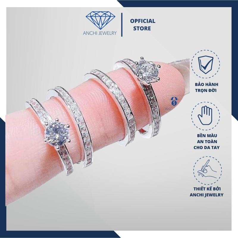 Nhẫn cặp đôi nam nữ đá cao chuẩn bạc ta - lưu giữ những kỷ niệm ngọt ngào - Anchi jewelry