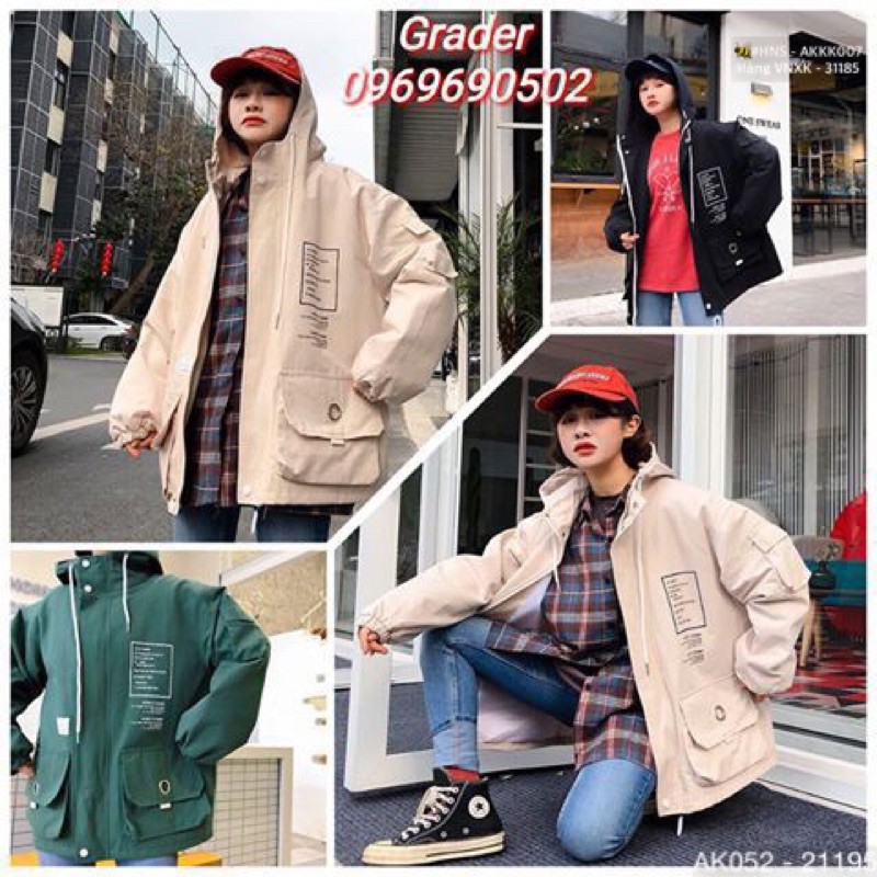 🌈𝐆𝐈𝐀́ 𝐗𝐔̛𝐎̛̉𝐍𝐆💢 052 Áo Khoác Jackets KaKi 2 Lớp Túi In Chữ Siêu Hot | BigBuy360 - bigbuy360.vn
