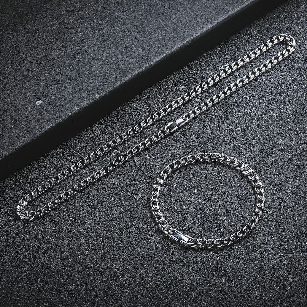 Dây Chuyền Thép Titan Phong Cách Hip Hop Thời Trang Hàn Quốc Dành Cho Nam Và Nữ 23573