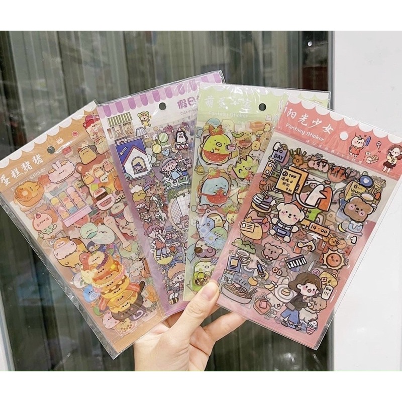 Sticker 6 tấm trong suốt