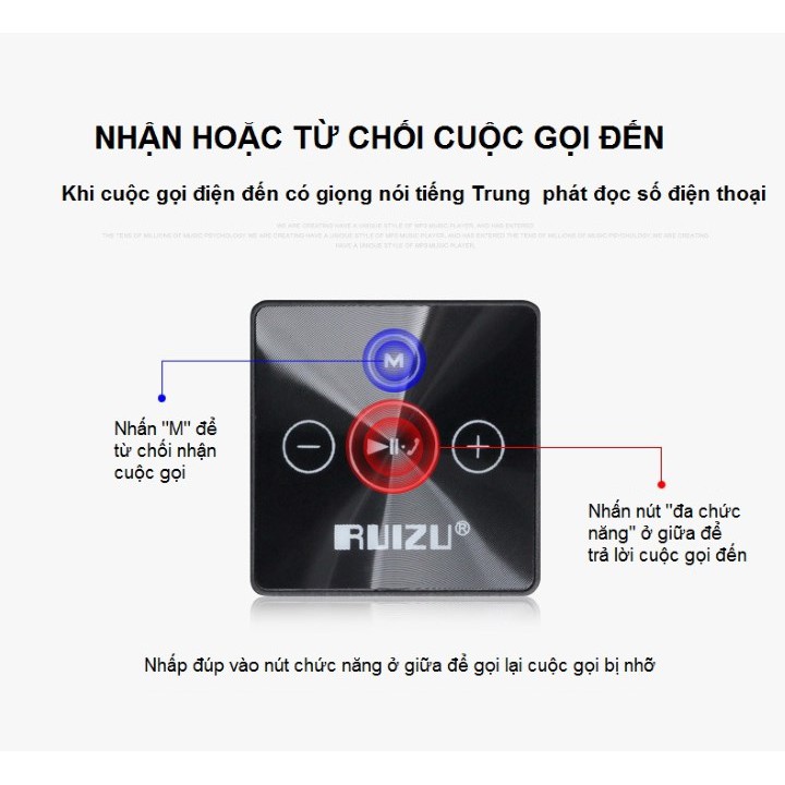 [Mã ELHACE giảm 4% đơn 300K] [HÀNG CHÍNH HÃNG] MÁY NGHE NHẠC KHÔNG DÂY LOSSLESS KIÊM BLUETOOTH RECEIVER RUIZU X15 8GB