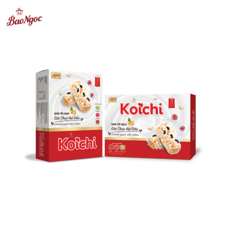 Bánh Koichi yến mạch sữa chua hạt điều hộp 186g