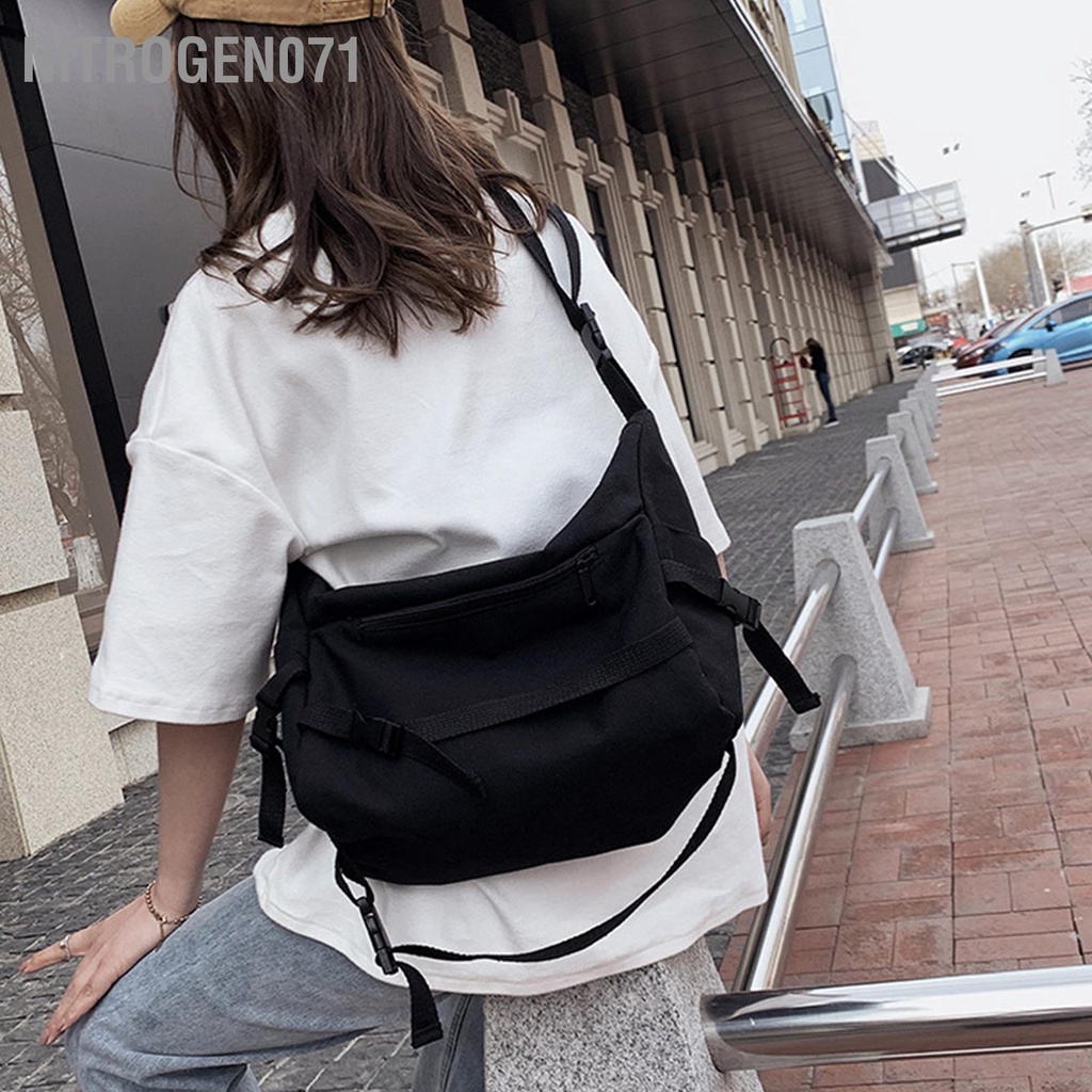 Nitrogen071 Túi đeo vai đơn dành cho phụ nữ vải canvas thời trang mua sắm ngoài trời
