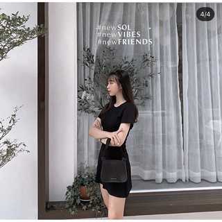 ĐẦM THUN ĐEN TAY LỠ
