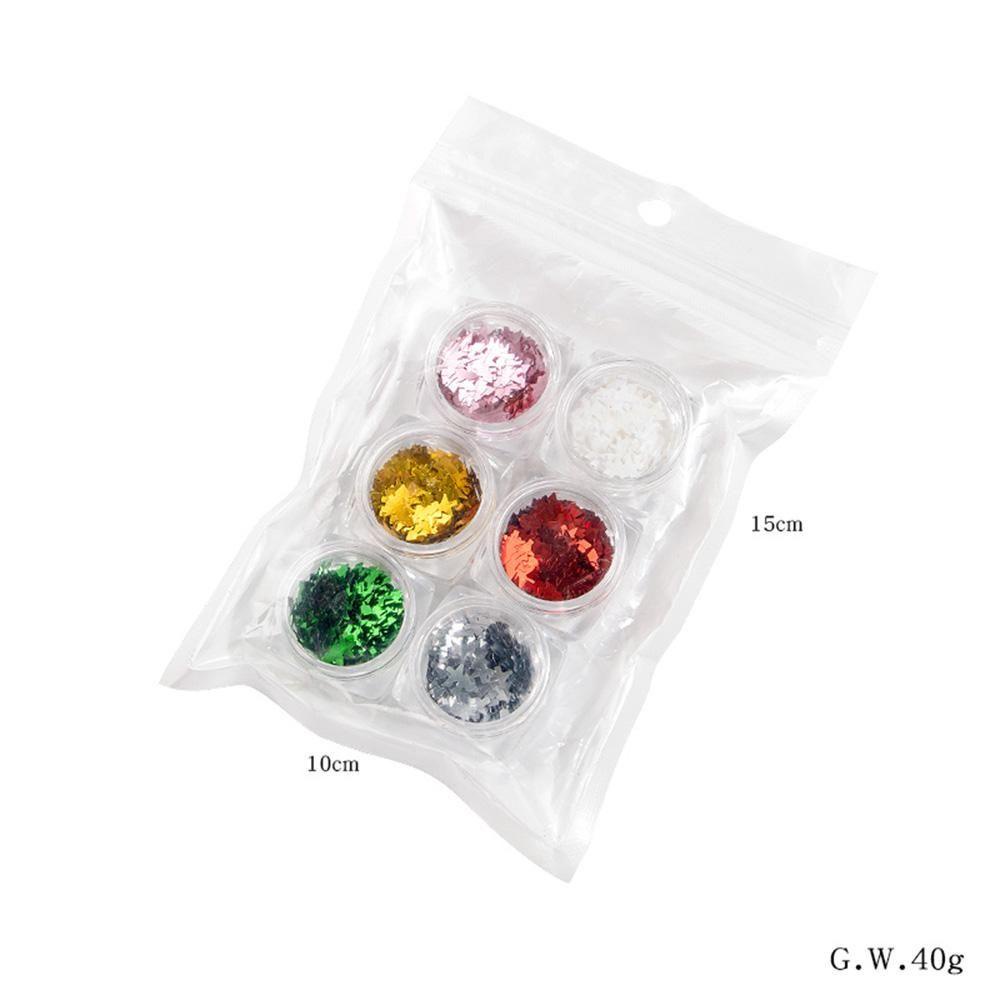 Hộp Sequin Lấp Lánh Hình Cây Thông Giáng Sinh Dùng Trang Trí Móng Nghệ Thuật