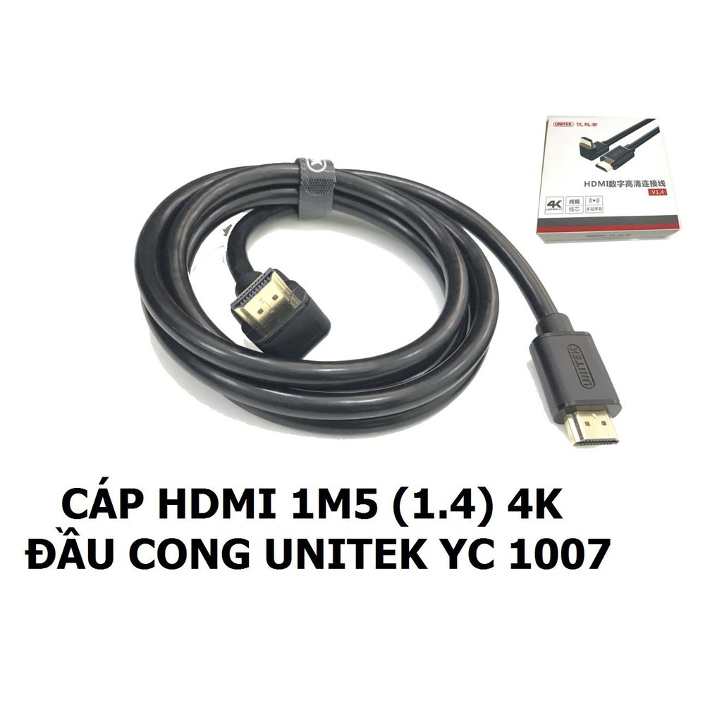 [Mã ELFLASH5 giảm 20K đơn 50K] Cáp HDMI đầu cong UNITEK (1.4) 4k 1.5m Y-C 1007, 5m Y-C 1010 , 10m Y-C 1012