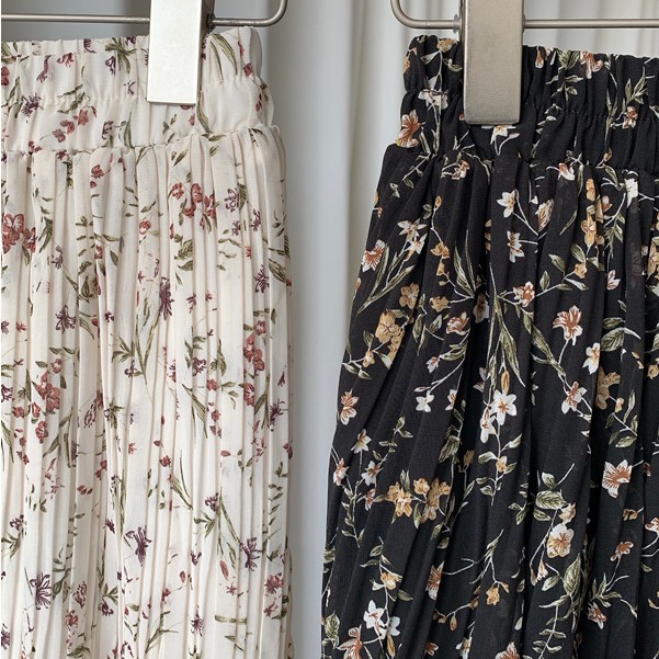 [Mã WASKT304 giảm 15% tối đa 30K đơn 99K] Chân váy maxi hoa voan xếp ly lưng thun - V671 | BigBuy360 - bigbuy360.vn