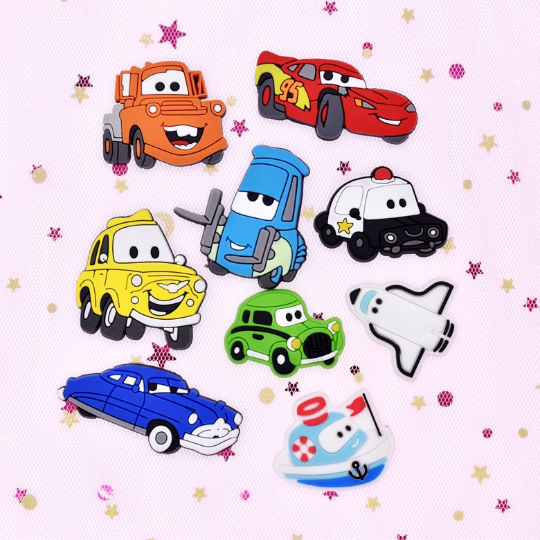 Đồ Trang Trí Hình Giày Crocs Xe Đua Jibbitz / Máy Bay Hoạt Hình Lightning McQueen Jibits Cho Trẻ Em