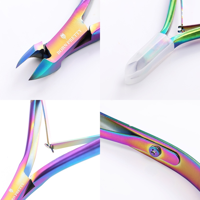 Kềm inox BORN PRETTY bỏ da chết màu cầu vồng