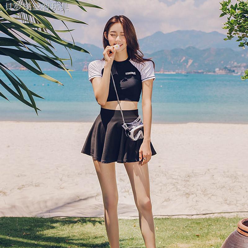 Bộ Đồ Bơi Lưng Cao Ôm Dáng Phong Cách Hàn Quốc Cho Nữ Đen | BigBuy360 - bigbuy360.vn