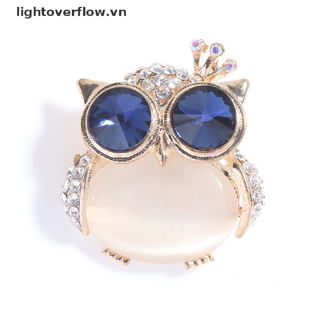 1 Huy Hiệu Cài Áo Hình Cú Mắt Xanh Dễ Thương