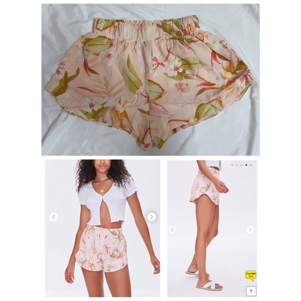 Quần short lưng thun hoa f21 VNXK