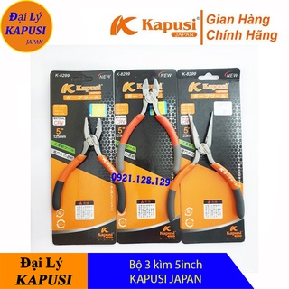 Kìm nhọn, kìm cắt, kìm điện mini bộ 3 kìm 5inch kapusi japan