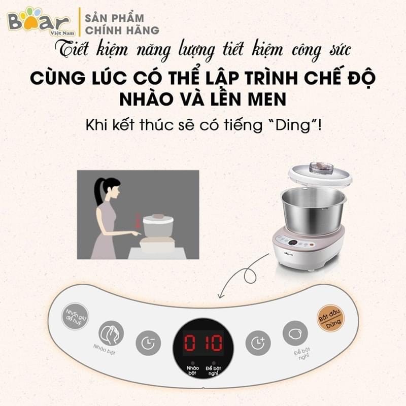 [Mã ELHA22 giảm 5% đơn 300K] Máy trộn và nhồi bột Bear dung tích 5L HMJ-A50B1 bảo hành 12 tháng