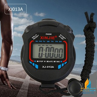 Đồng hồ bấm giờ thể dục XJ013A, đo thời gian chính xác 1/100 giây, sử dụng pin cúc áo