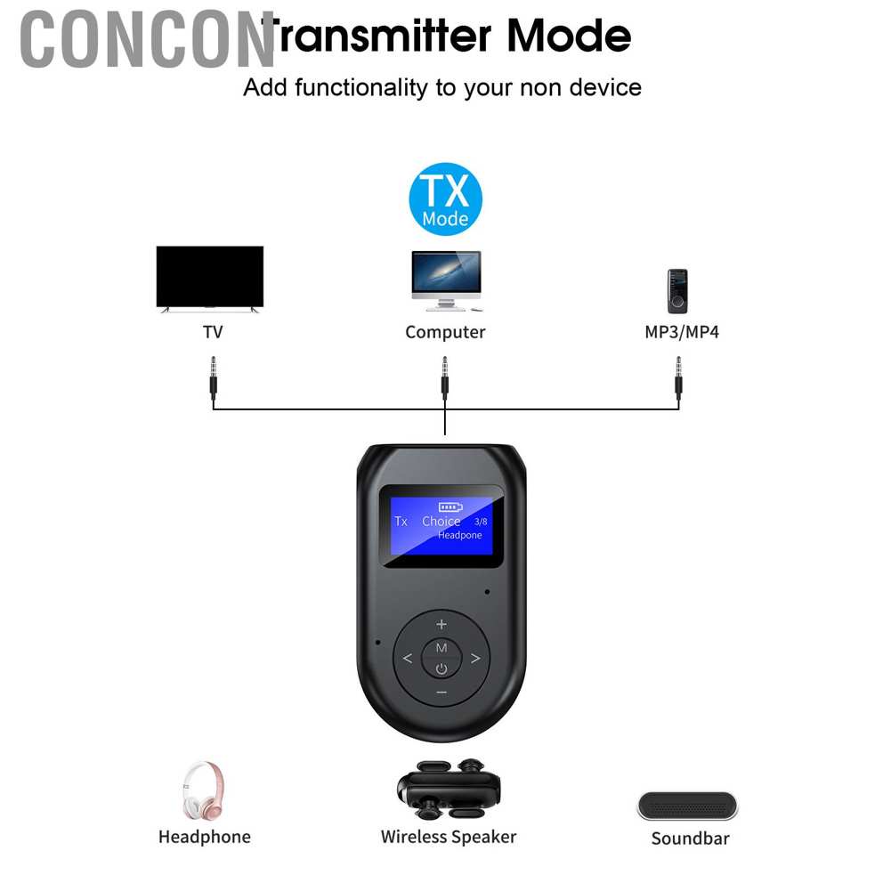 Bộ Chuyển Đổi Âm Thanh Bluetooth Không Dây Hai Trong Một Dài 10m Giắc Cắm 3.5mm Màn Hình Led Dễ Lắp Đặt Và Sử Dụng