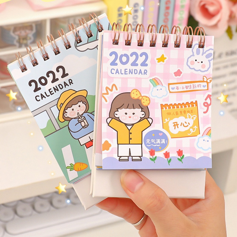Lịch để bàn cỡ nhỏ năm 2022 họa tiết hoạt hình dễ thương