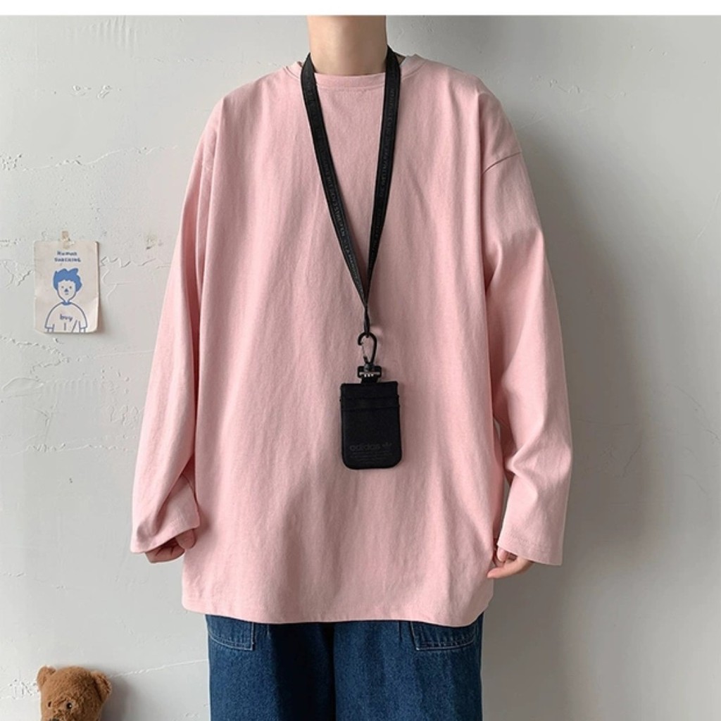 Áo thun trơn nam tay dài longtee, có xẻ tà | BigBuy360 - bigbuy360.vn