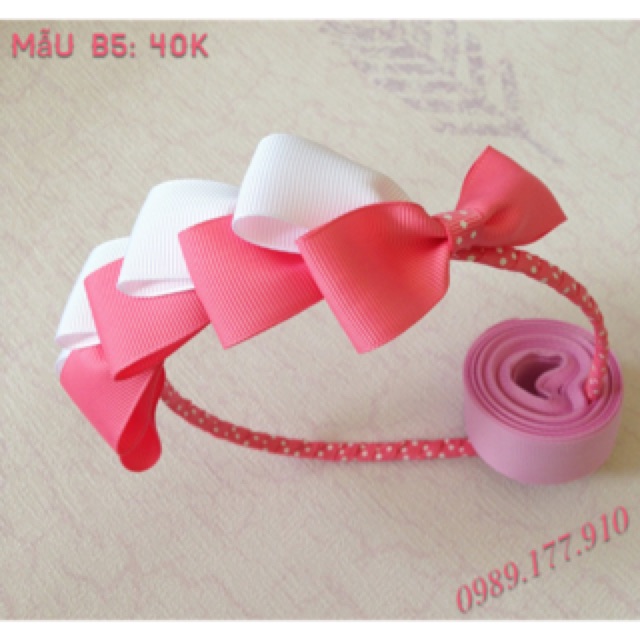 Cài tóc ruy băng handmade dải nơ