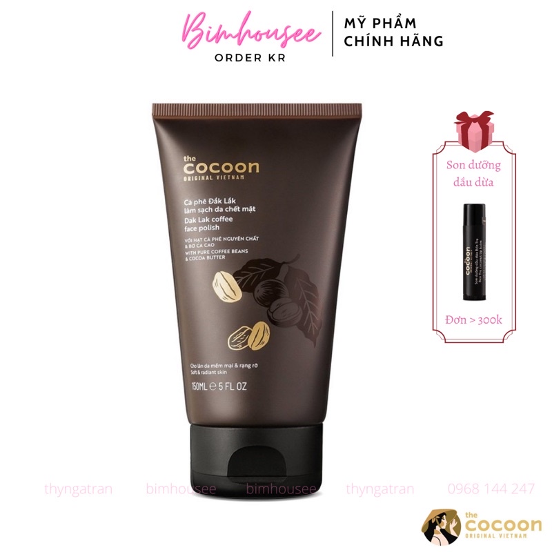 Tẩy da chết COCOON Cà Phê Đắk Lắk Làm Sạch Da Chết Mặt Cocoon 150ml