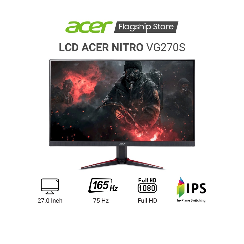 Màn hình Acer VG270S 27 inch| Full HD| IPS| 165Hz| 2ms| 250nits|HDMI + DP + Audio