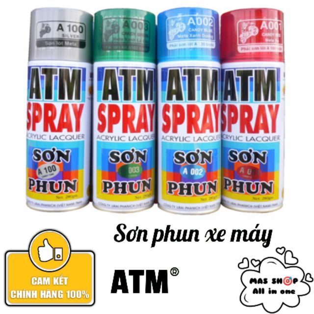 Sơn phun xịt xe máy ATM® A100, A001, A002, A003, A004, A005, A006, A007, A008, A009, H012