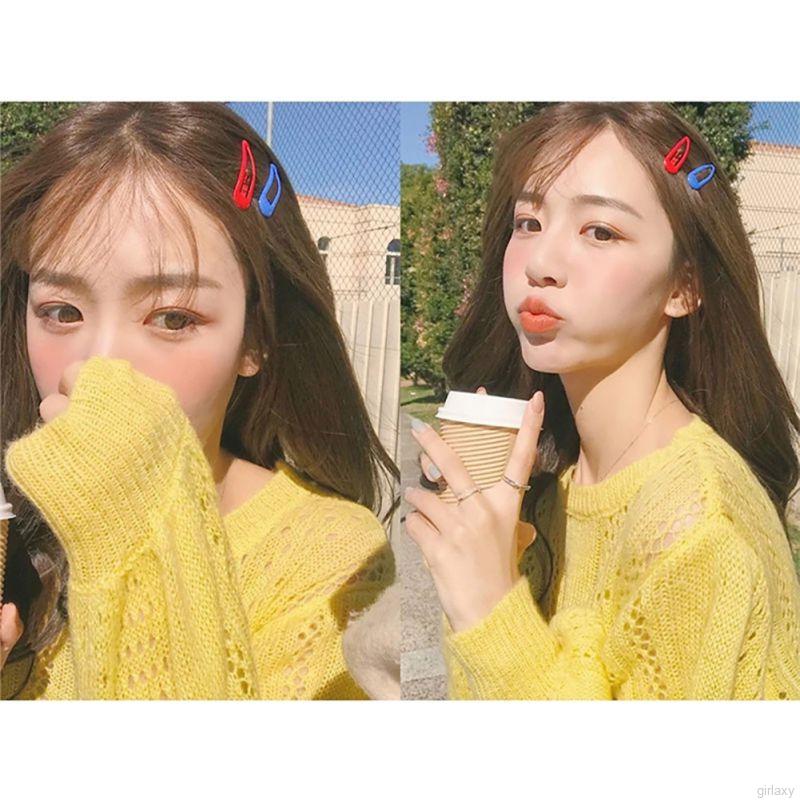 Kẹp tóc kim loại màu trơn đơn giản phong cách Hàn Quốc dành cho nữ