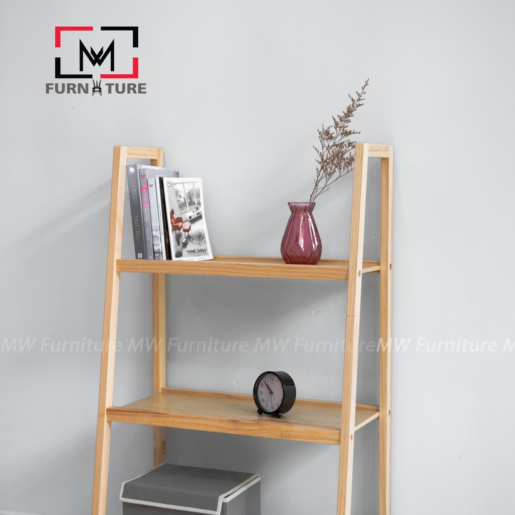 Kệ sách gỗ lắp ráp đa năng trang trí 3 tầng màu gỗ thương hiệu MW FURNITURE - Nội thất trang trí