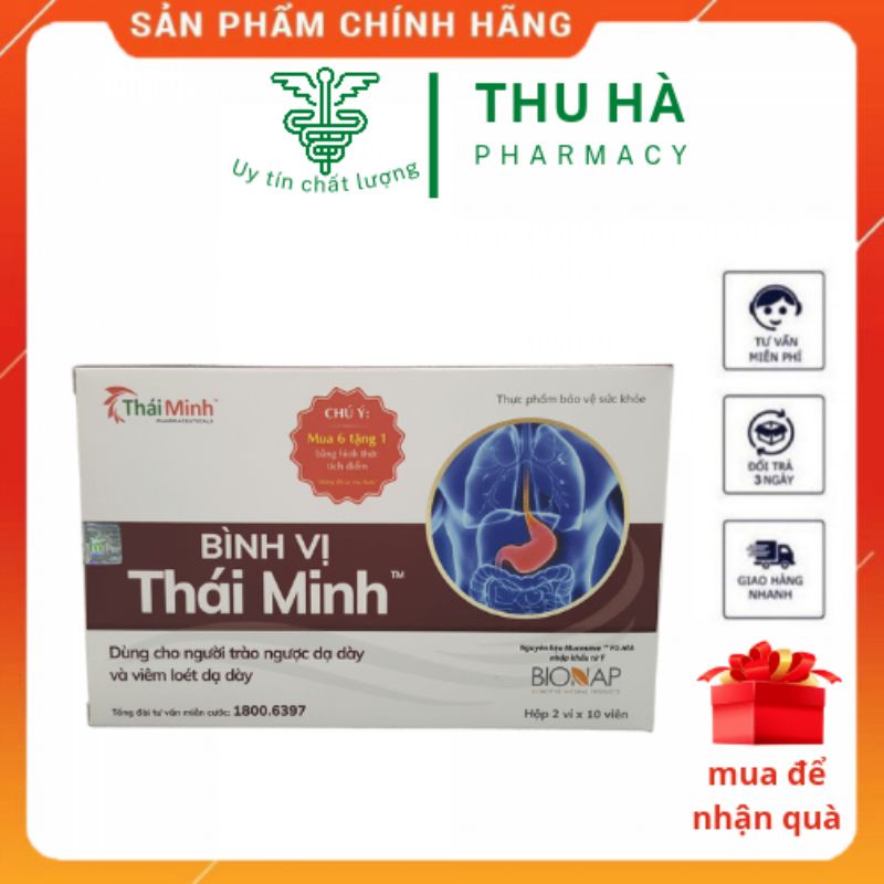 Bình Vị Thái Minh - Hỗ trợ giảm đau dạ dày từ Thảo dược (Hộp 20 viên) [Chính hãng]