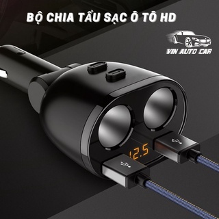 Bộ chia tẩu sạc ô tô HYUNDAI chia cổng usb trên oto 2 nguồn tẩu, 2 cổng sạc 3.1Amax - HY16
