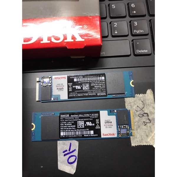 ssd nvme 500gb 2280 sandisk ít giờ chạy cty thanh lý bảo hành 3 năm