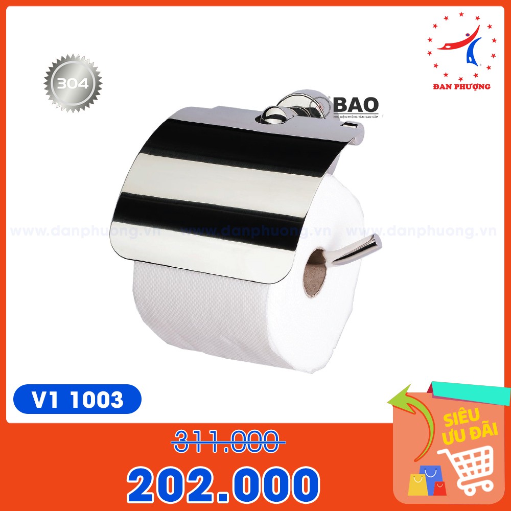 Lô giấy vệ sinh inox 304 cao cấp - V1 1003