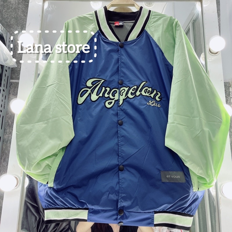 [Ảnh Thật] Áo Bomber Dù Bóng Chày 2 lớp thêu Angel Chất Dày Dặn Unisex - Lana Store
