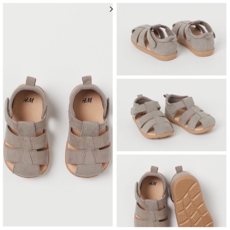 Sandal rọ HM màu ghi đậm cho bé trai