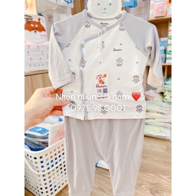 Bộ sơ sinh avaler vải sợi tre chính hãng