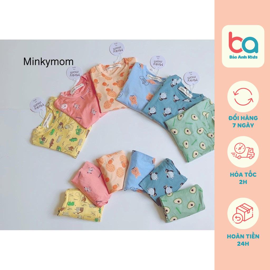Bộ Dài Tay Cho Bé Trai Bé Gái Minky Mom Thun Lạnh Mềm Mịn Co Giãn Tốt Họa Tiết Dễ Thương, Bộ Thu Đông Cho Bé - BDTL1