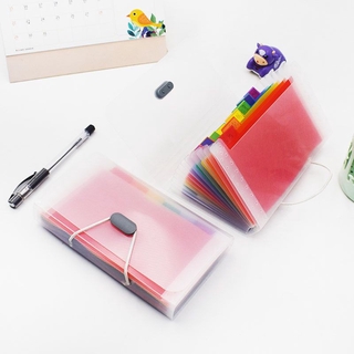 Rainbow Color A6 Document Bag Cute Mini Bill Receipt File 13 Grids Pouch Folder