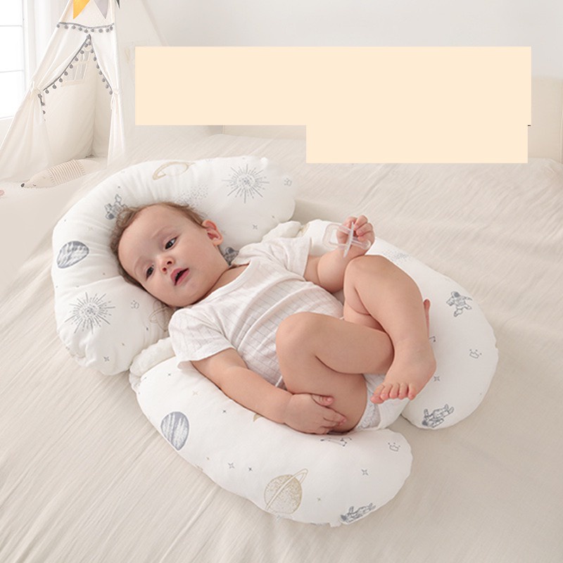 Gối Ôm Chữ U Cho Bé Chống Méo Đầu, Giật Mình Chất Cotton Siêu Mềm Mát