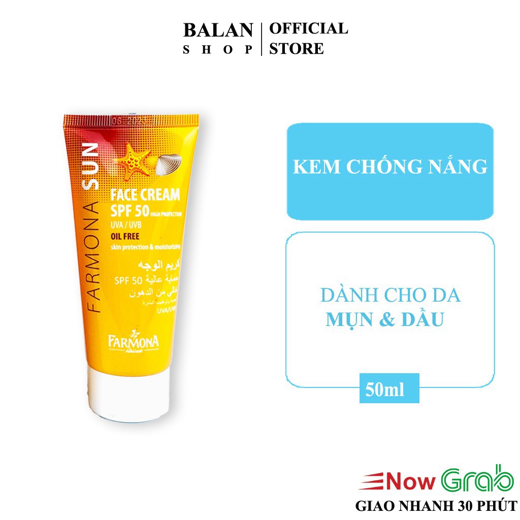 [Mã COS2704 giảm 8% đơn 250K] Kem Chống Nắng Da Mụn, Da Dầu FPE 50 - Farmona Sun Oil Free