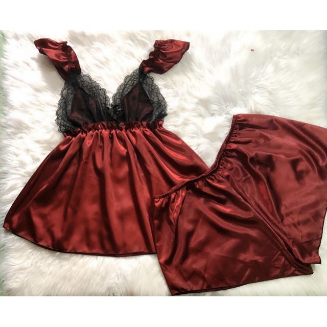 Bộ đồ ngủ Bigsize 65-90kg lụa phối ren sexy | BigBuy360 - bigbuy360.vn