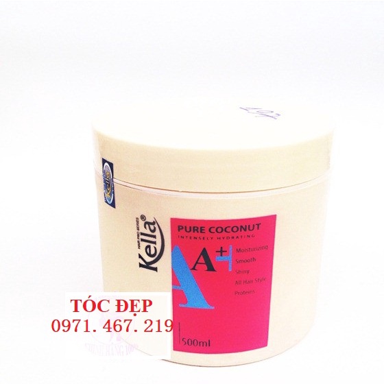 Hấp dầu dừa Kella A+ hồng Pure Coconut 500ml 🤩Tận Gốc🤩 Chính Hãng Siêu thơm mềm bóng mượt tóc, cải thiện khô xơ, hư tổn.