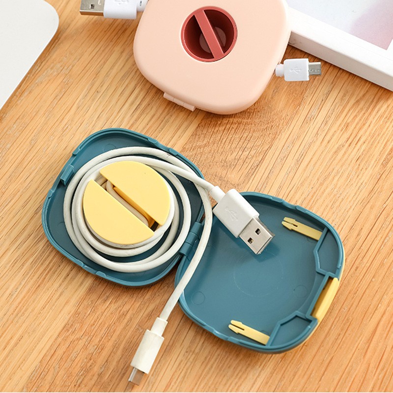 Hộp Tròn / Vuông Đựng Dây Cáp Sạc Gọn Gàng Tiện Dụng