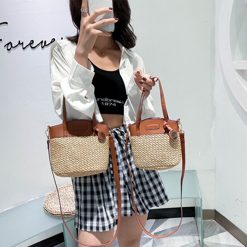 Túi cói đan sợi rơm YADOU thời trang dành cho nữ