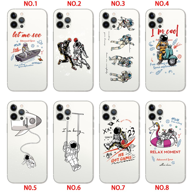 Samsung Galaxy S3 S4 S5 Mini Cartoon Astronaut Case Silicone Back Cover Printed Soft TPU Phone Casing